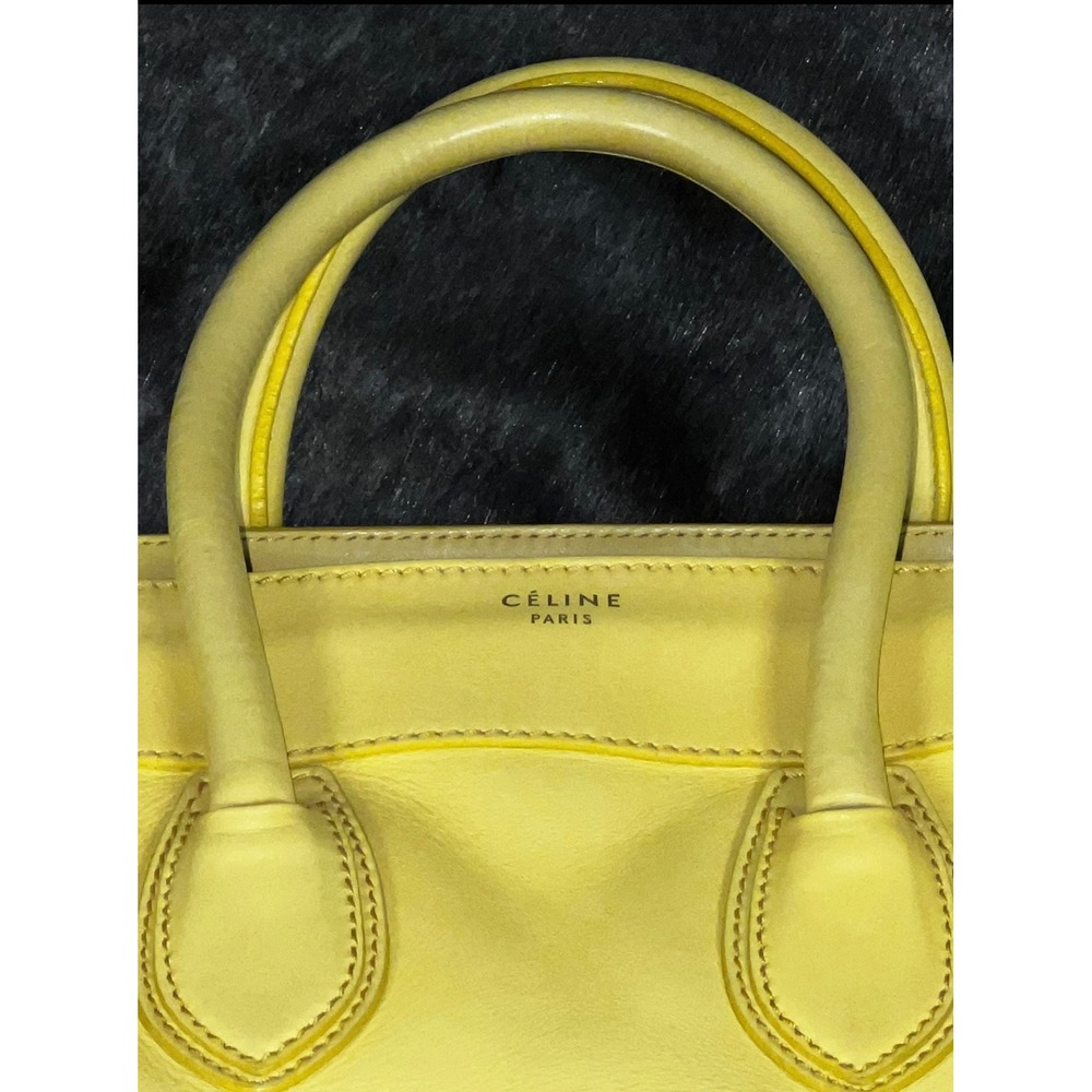 Celine Medium Phantom Luggage Tote Yellow Calfskin Phoebe Philo Era Authentic - Picture 14 of 16